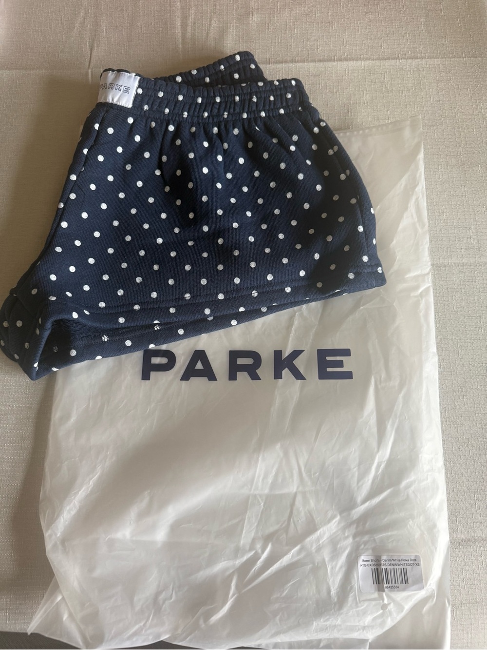 Parke Navy with White Polka Dot Shorts- NWT - Picture 2 of 4